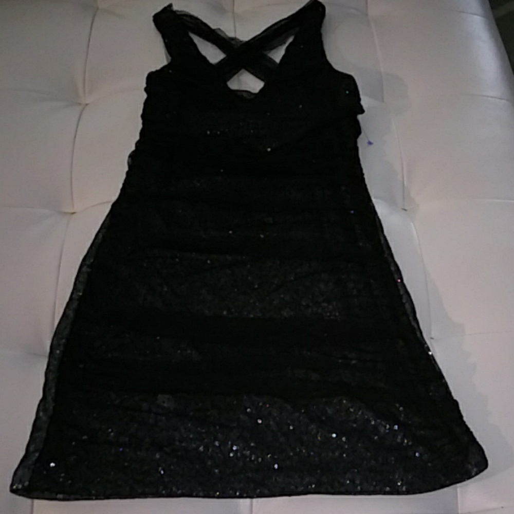 Express Chiffon Covered Sequined Cocktail dress